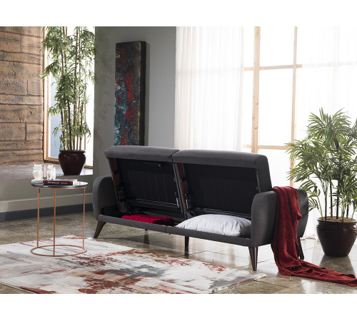 Трехместный Диван-кровать Flexy Флекси (темно-серый)