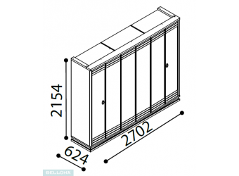 Шестистворчатый шкаф Элит ELIT-34