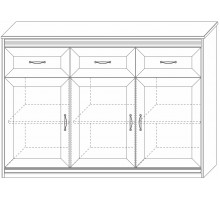 Большой комод Неаполь Ясень анкор светлый (патина "серебро")
