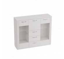 Широкий комод с баром для гостиной Элана, цвет Бодега белая