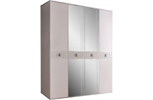 Четырехстворчатый шкаф для одежды с зеркалом Rimini Solo РМШ1/4 (s) (слоновая кость)