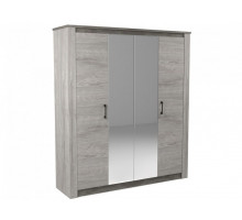 Шкаф 4-х дверный 2194, Денвер Риббек серый