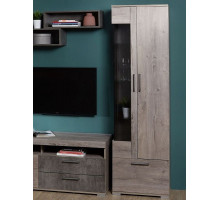 Пенал Д-3п со стеклом правый, Денвер Риббек серый